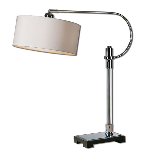 Adara Glass & Chrome Desk Lamp - Click Image to Close
