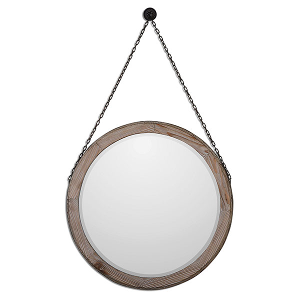 Loughlin Round Wood Mirror - Click Image to Close