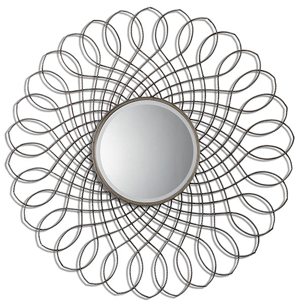 Delphine Round Metal Mirror - Click Image to Close