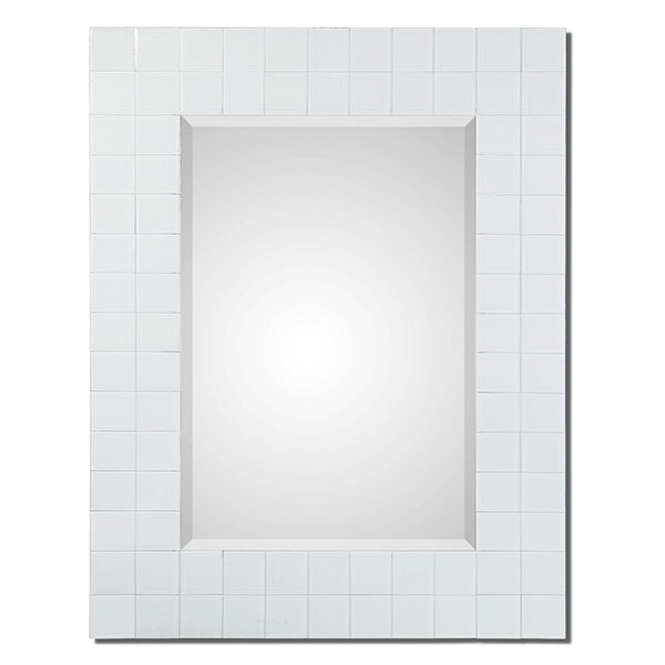 Brooks White Mosaic Mirror - Click Image to Close