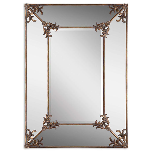 Ansonia Antique Gold Mirror - Click Image to Close