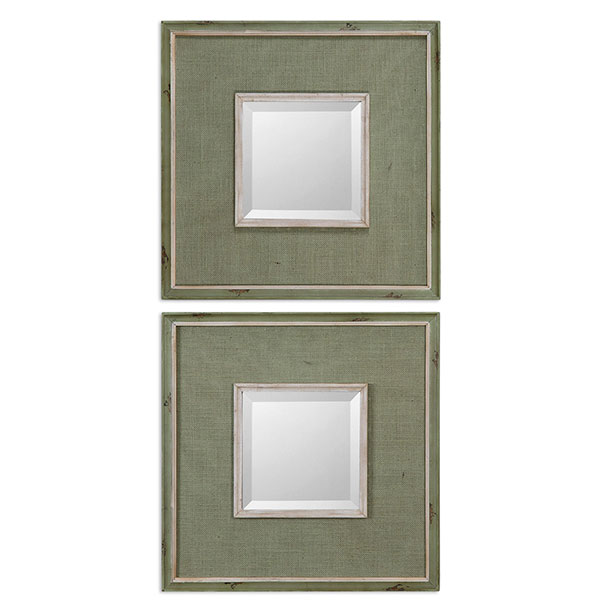 Sheridan Green Mirror Set/2 - Click Image to Close