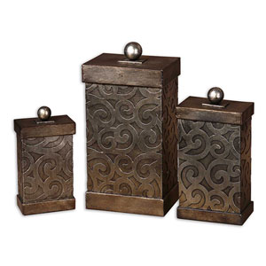 Nera Metal Decorative Boxes, Set/3