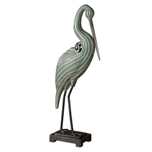 Keanu Blue-Green Heron Sculpture