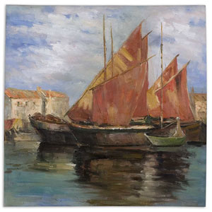 Bright Sailing Hand Painted Art