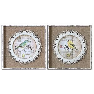 Bird Stamps Framed Art S/2