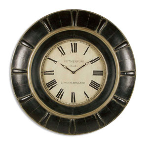 Rustic Black Rudy Clock