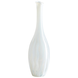 Small White And Clear Wave Vase