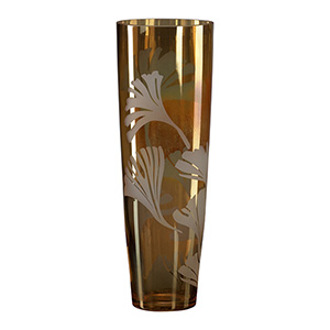 Medium Amber Ginko Vase