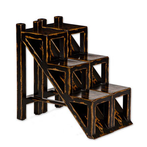 Asher Black Stepped Accent Table