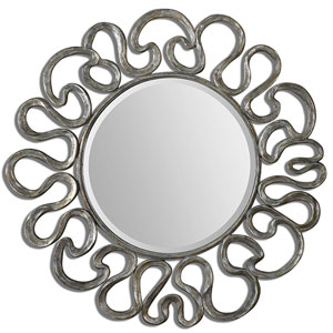 Aeneas Round Silver Mirror